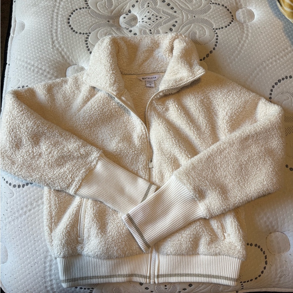Athleta Cream Sherpa Jacket